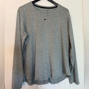 Nike Heather Gray Dri-Fit Long Sleeve Top
